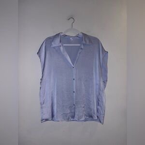 Mango | Blue Button Up Blouse